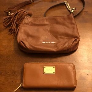 Michael Kors leather purse and wallet